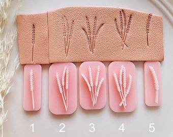 Wheat and Lavender Polymer Clay Stamps: Clay Tools Set