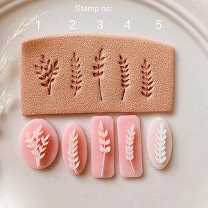 Set of Branch and Leaf Polymer Clay Stamps - Polymer Clay Tools