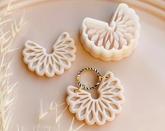 Petal Fan Embossed Flower Shape Polymer Clay Jewellery Cutter