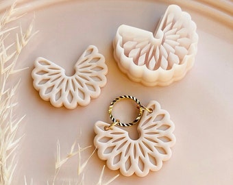 花びら扇型エンボス加工花形ポリマー粘土ジュエリーカッター