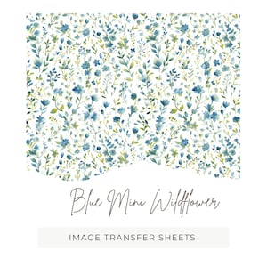 Mini fiore di campo blu / Carta per trasferimento immagini / Carta per trasferimento in argilla polimerica / Strumenti in argilla / Realizzazione di orecchini / Strumenti in argilla / Floreale