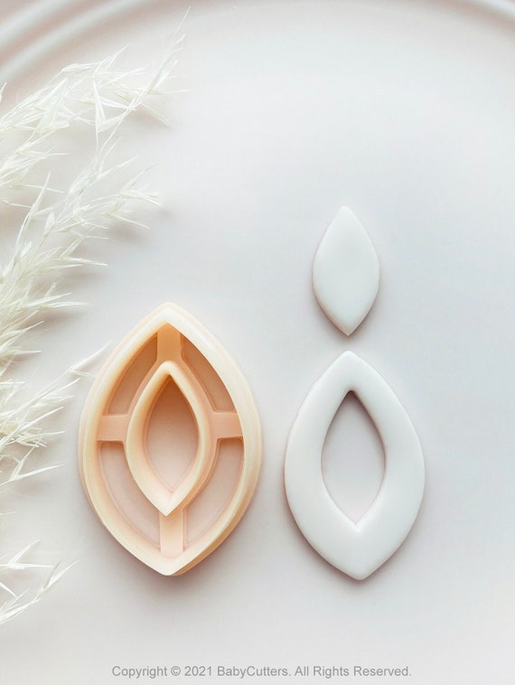 Bloated Oval Shape With Diamond Hole Polymer Clay Jewellery Etsy