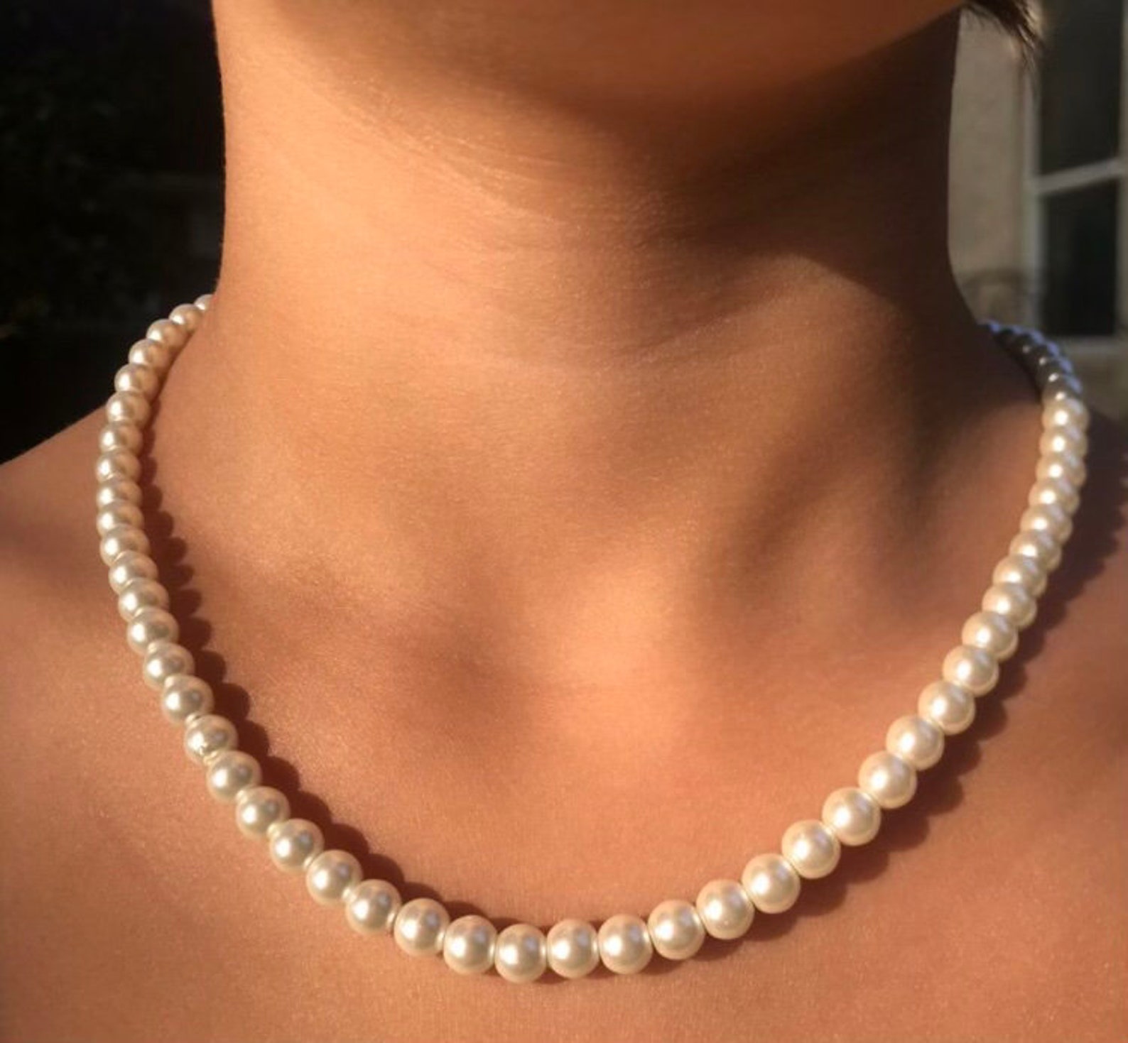 Pearl Necklace Y2k Jewelrysimple and Stunning Pearl Etsy