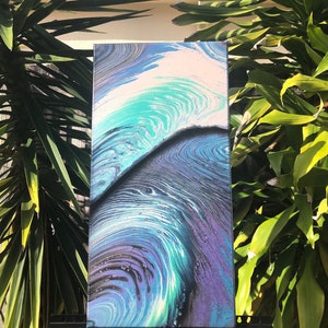 12x24” Original Abstract Fluid Art - Acrylic Pour Painting