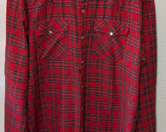 Rugged Country Campus Western Mens Red  Pearl Snap Shirt X-Large 17-17.5 (691m)