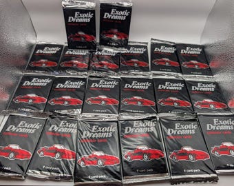 20 Packs Exotic Dreams Collector Car Trading Cards Pack-SEALED