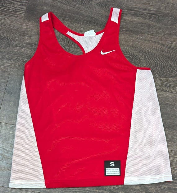 Nike Team Reversible Basketball Jersey Sport Tank Red White Size