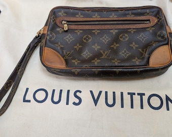 Louis Vuitton Marly Dragonne Pouch Clutch UNISEX GM Monogram Vintage 1990 COA