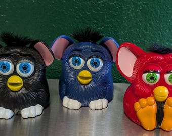 Vintage 1998 Mcdonalds Furby Happy Meal  Moving Ears Tiger Electronics  Lot 3