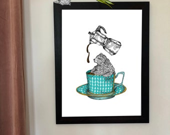 Coffee bear print