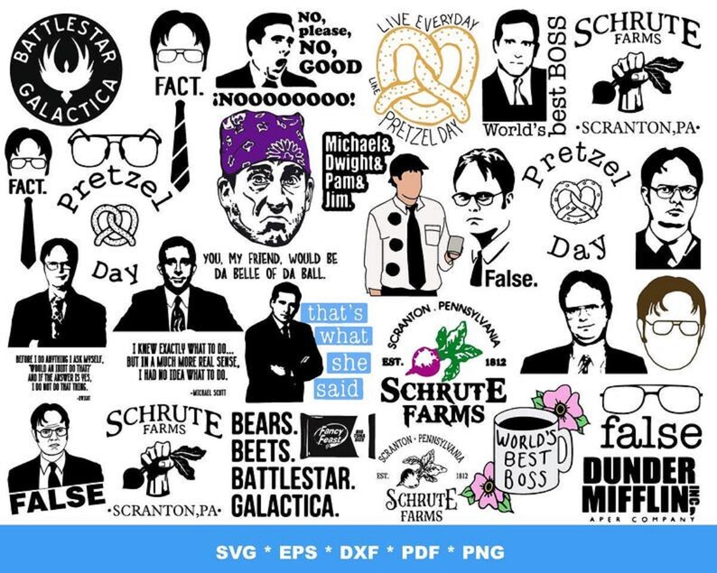 Download 1000 The Office TV Show SVG Bundle 1.0 | Etsy