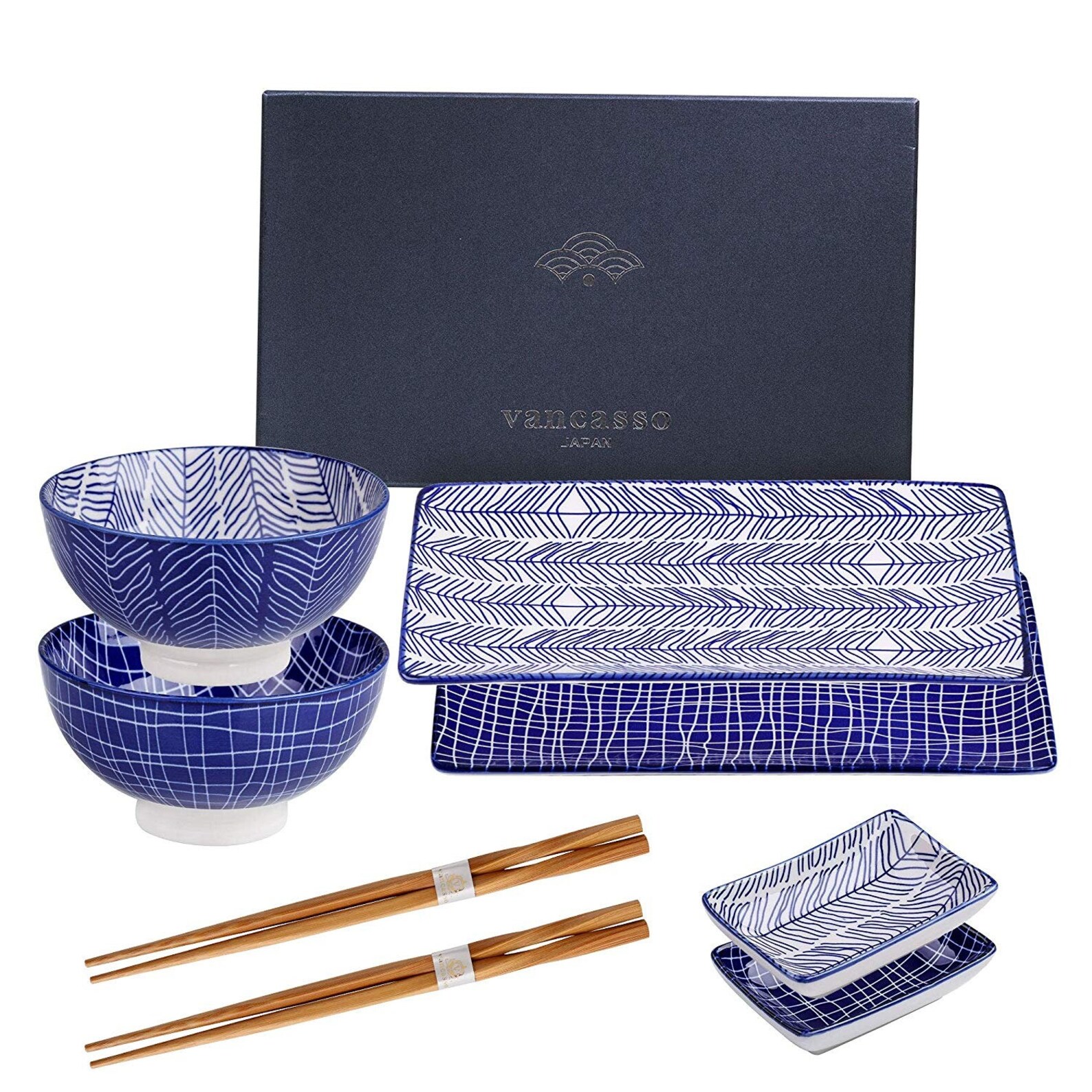 Blue Sushi Serveware Set Gift Boxed Etsy