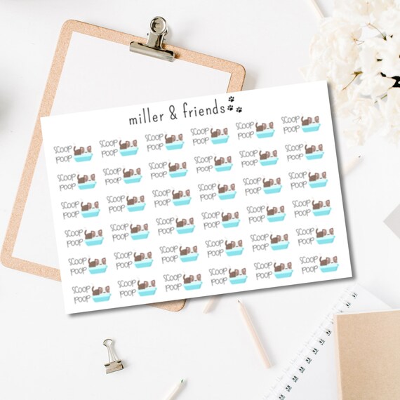 Litter Box Stickers Clean Litter Box Stickers Cute Litter | Etsy
