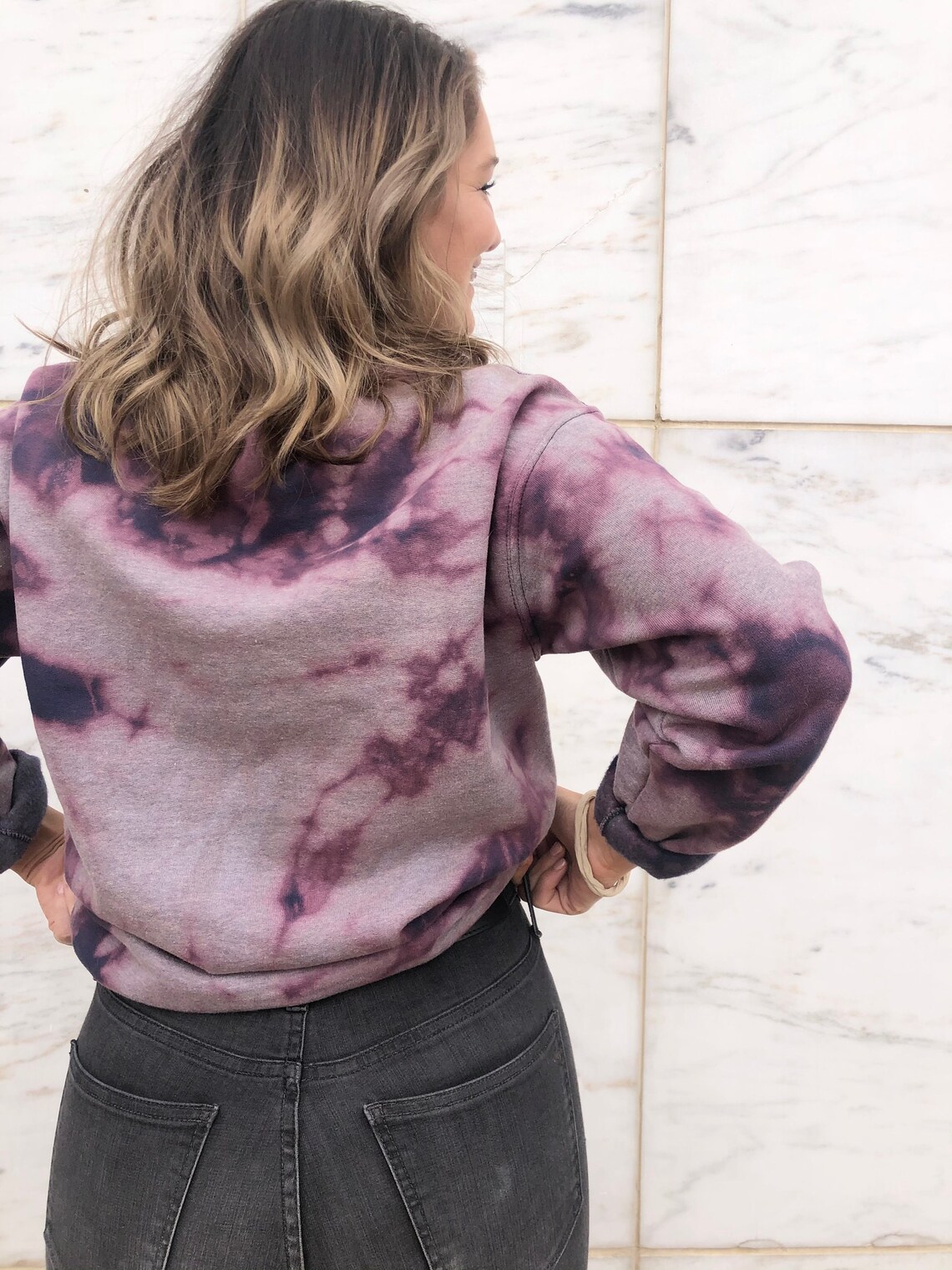 tie dye purple sweatshirt