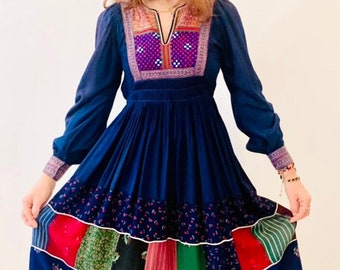 RARE Vintage Afghan Style Dress by Janet Wood for Monsoon Etsy