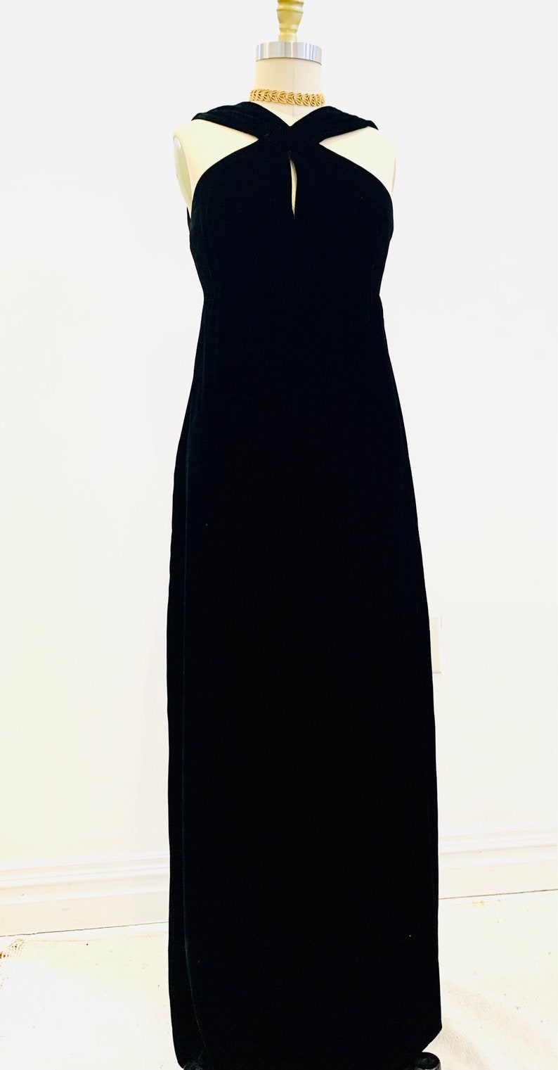 Vintage Black Velvet Dress image 4