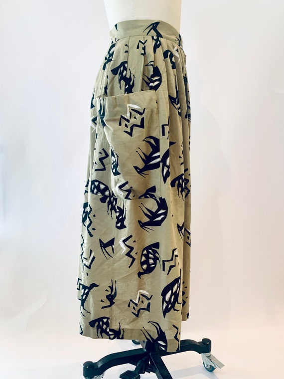 1980’s Rodier Printed Skirt - image 2