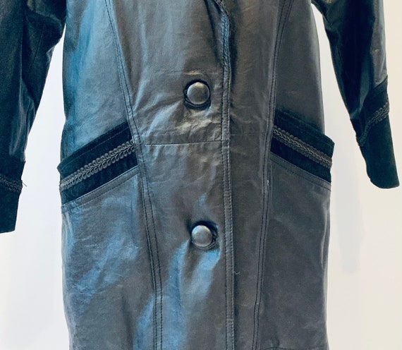 1990’s Black Leather Coat - image 6