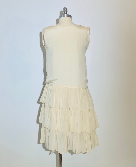 1930's Champagne Silk Flapper Dress - image 3