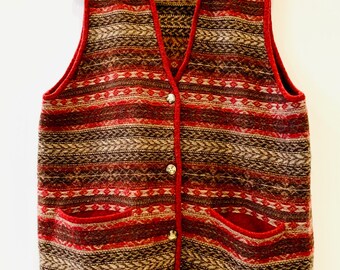 Patterned Wool Sweater Vest