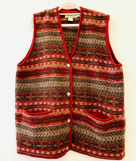 Patterned Wool Sweater Vest
