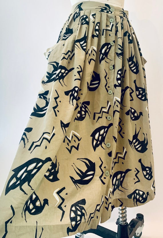 1980’s Rodier Printed Skirt - image 5