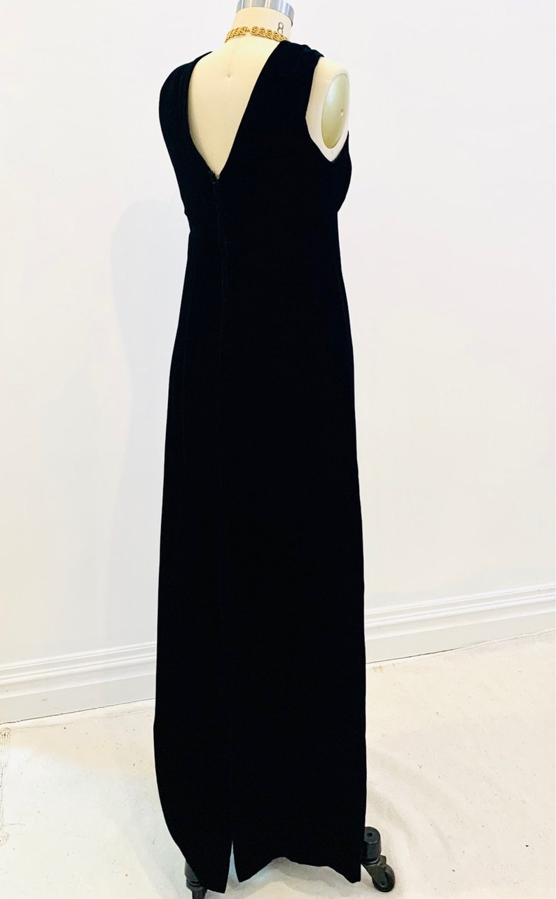 Vintage Black Velvet Dress image 7