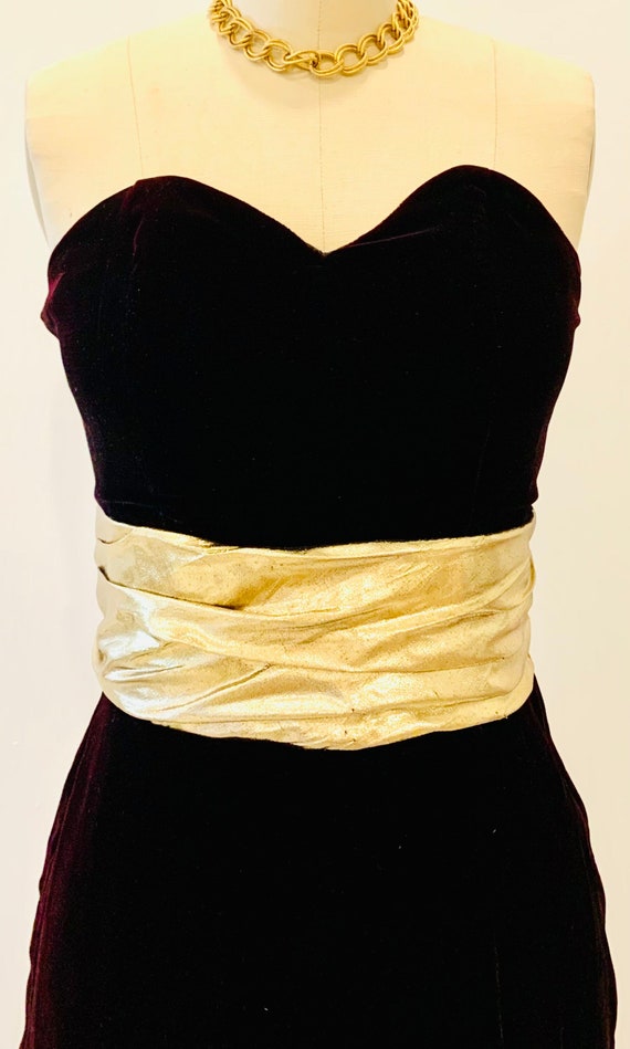 1980’s Velvet Strapless Dress