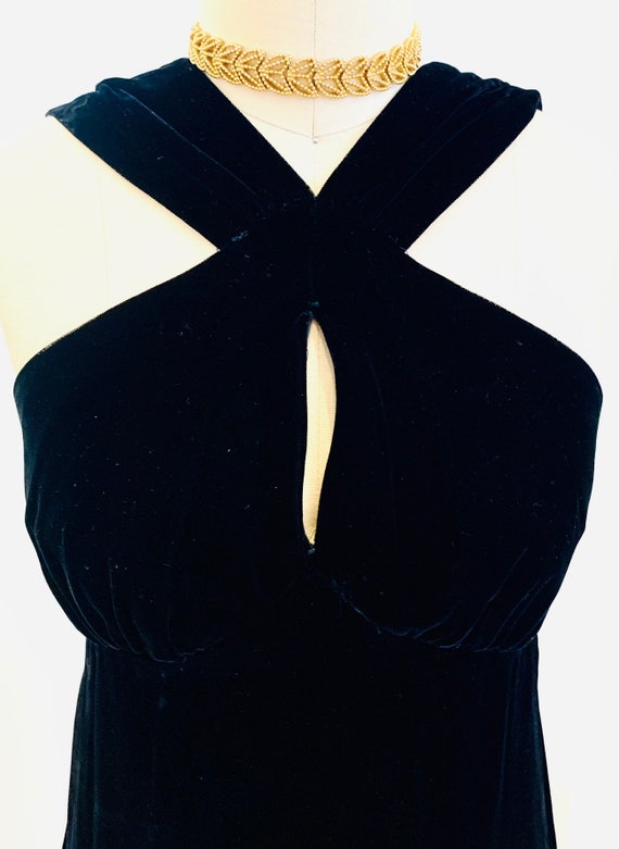 Vintage Black Velvet Dress - image 2