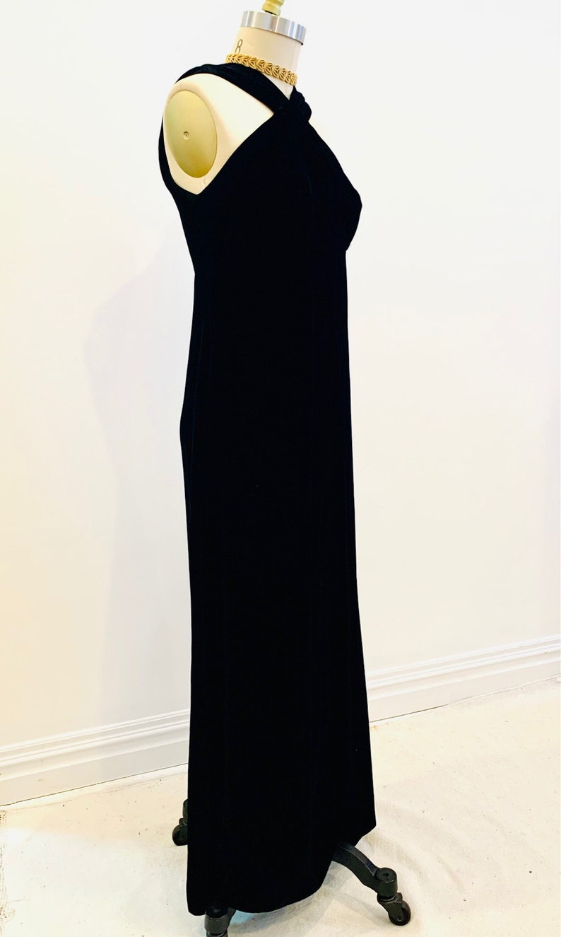 Vintage Black Velvet Dress image 5