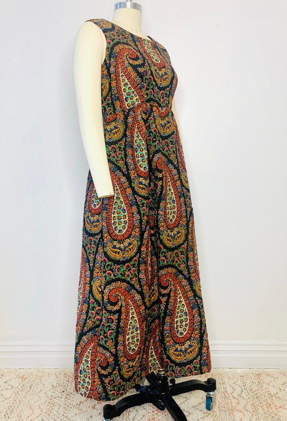 Quilted 1960’s Maxi Dress RARE - image 3