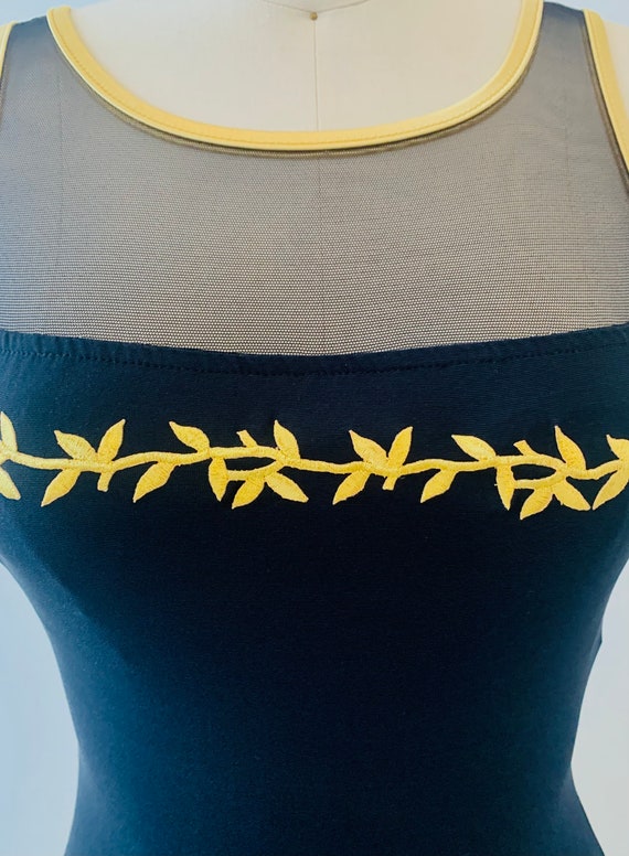 1980’s Black and Gold Bathing Suit - image 2