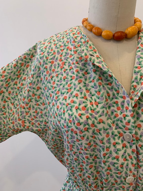 1940’s Silk Floral Dress - image 7