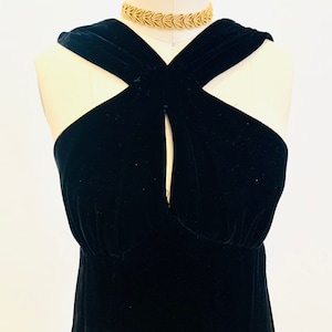 Vintage Black Velvet Dress image 1
