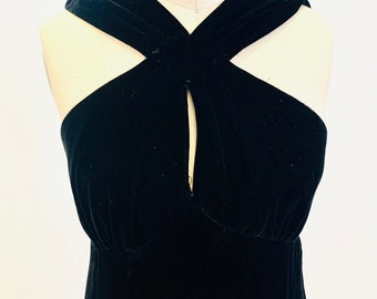 Vintage Black Velvet Dress