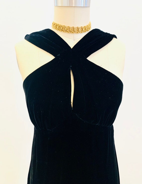 Vintage Black Velvet Dress - image 1