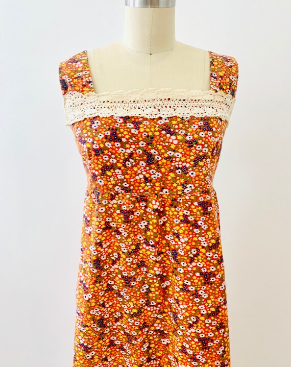 Breathtaking 70s Minty Hued Romantic Floral Maxi Dress