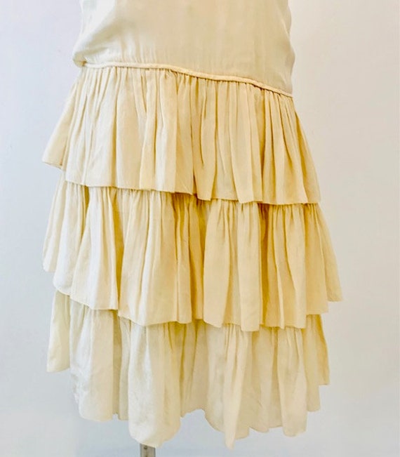 1930's Champagne Silk Flapper Dress - image 5