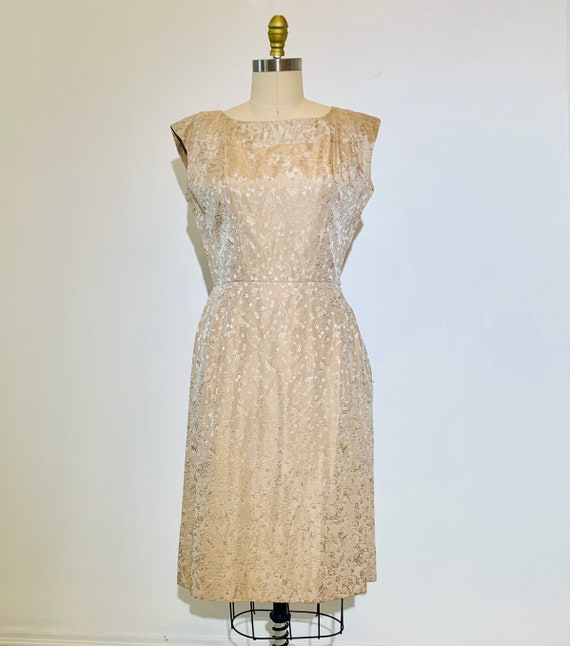 1960s Silk Brocade Dress