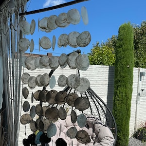 XXL wind chime made of shell garlands. Total length approx. 160 cm.