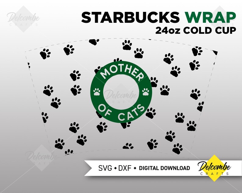 Download Mother Of Cats Svg Digital Cut File For Cricut Silhouette Starbucks 24oz Cold Cup Full Wrap Clip Art Image Files Papercraft Kromasol Com