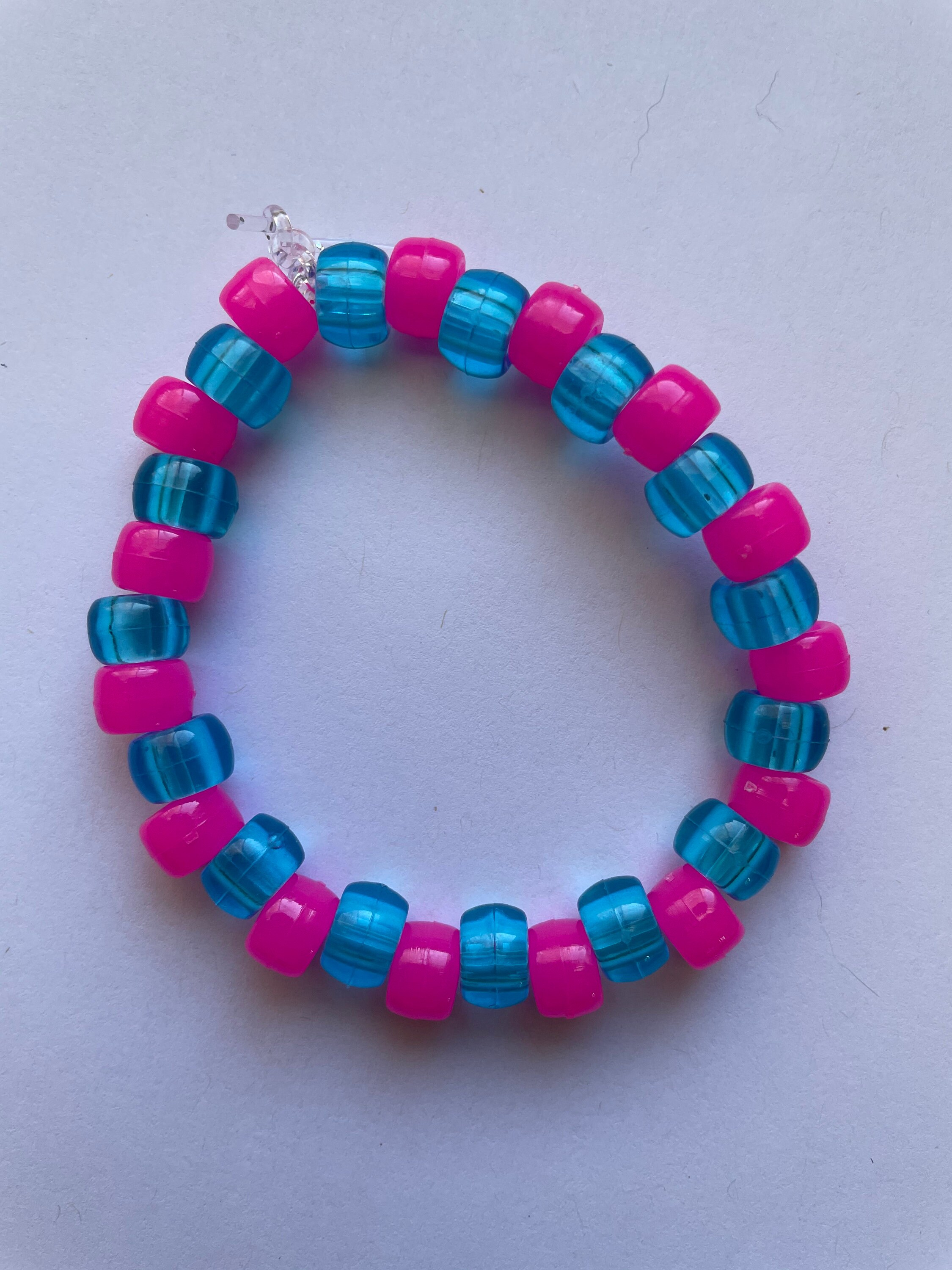 Pink and Blue Bead Bracelet Etsy