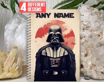 Personalised A5 Notebook Notepad Wirebound Softbacked Inspired by Star Wars Darth Vader, Spiral Notebook gifts for him / her