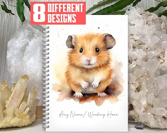 Personalised Hamster Notebook: custom name pet notebook. A5, Wirebound, Notepad, Softback