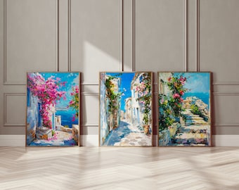 8, Greece Water Colour Paintings, travel poster, beach artwork, coastal decor, floral, summer, Kos, Crete, Rhodes, Milos, framed or unframed