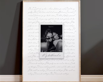 Personalised Polaroid Photo, Lyric print, Wall Art, bestfriend Gift, Keepsake Poster, gifts for girlfriend/boyfriend