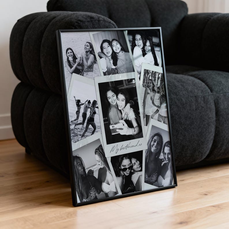 Personalised Photo Collage, polaroid Wall Art, bestfriend Gift, Keepsake Poster, gifts for girlfriend/boyfriend image 10