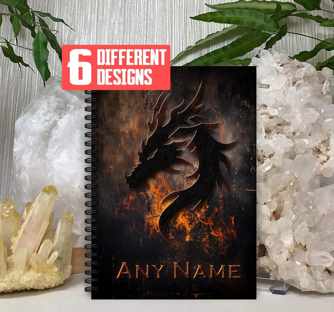 Personalised Dragon Notebook: Custom Name Fantasy Notepad. DND. A5 ...