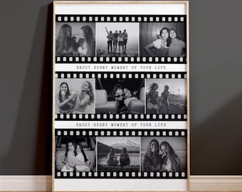 Personalised Movie strip Photo Collage, Polaroid film Wall Art, bestfriend Gift, Keepsake Poster, gifts for girlfriend/boyfriend