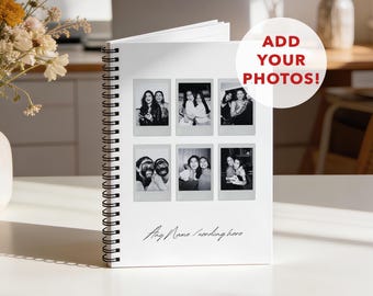 Personalised Photo Polaroid Notebook: custom name picture notepad. A5 Wire-bound, Softback,